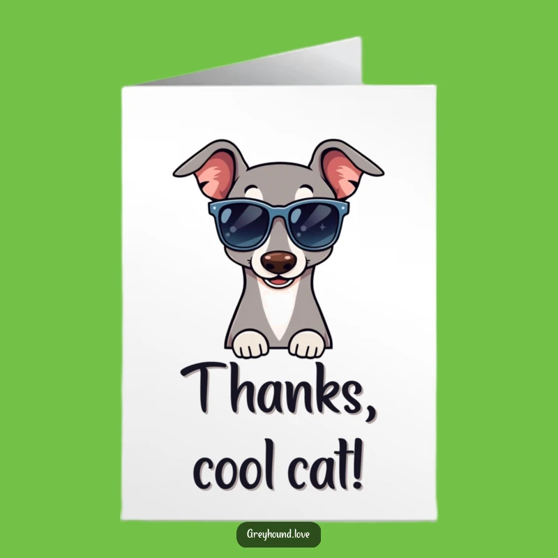 Free Printable Thank You Card: Cool Greyhound Wink Humorous Downloadable Gift