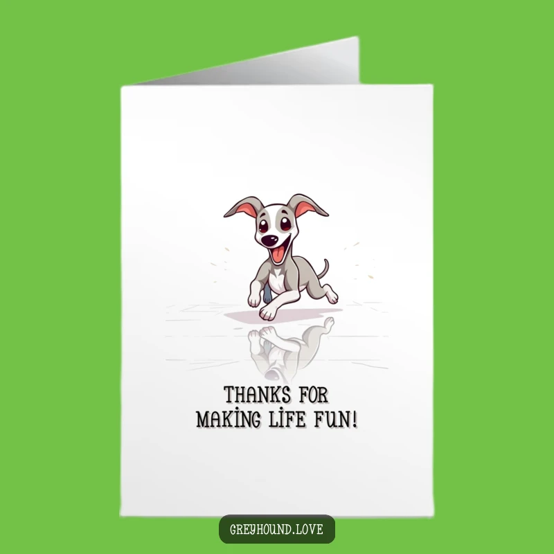 Free Printable Thank You Card: Greyhound Slide - Fun Downloadable