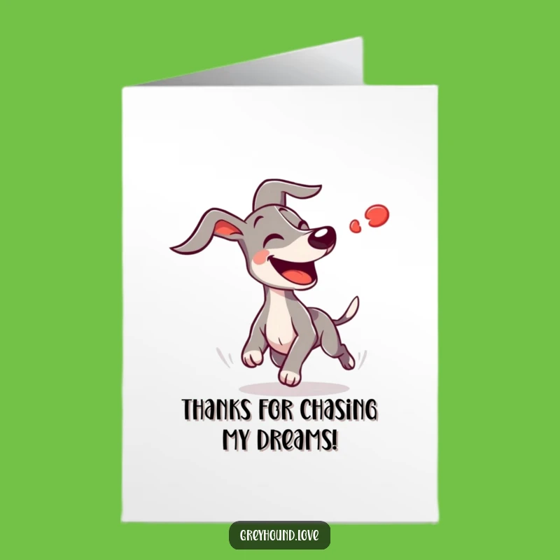 Free Printable Thank You Card: Greyhound Red Dot Chase - Fun Downloadable
