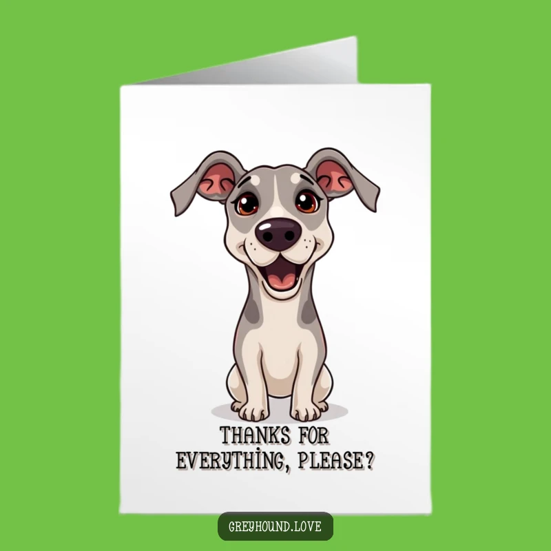 Free Printable Pleading Greyhound Thank You Card - Adorable Downloadable
