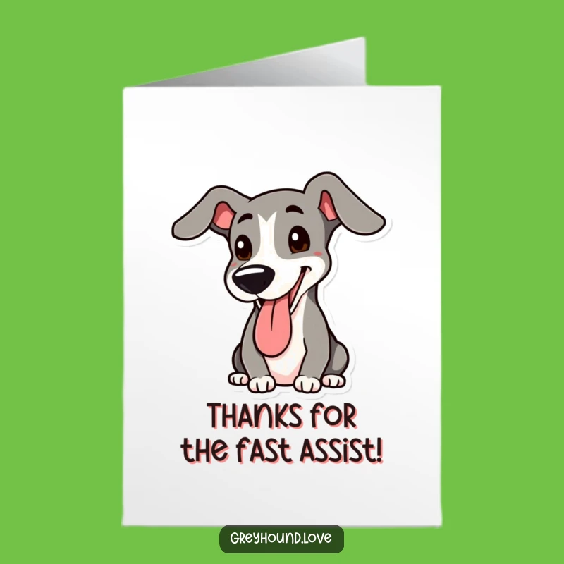 Free Printable Greyhound Thank You Card: Funny Dog Appreciation, Downloadable Gift for Dog Fans