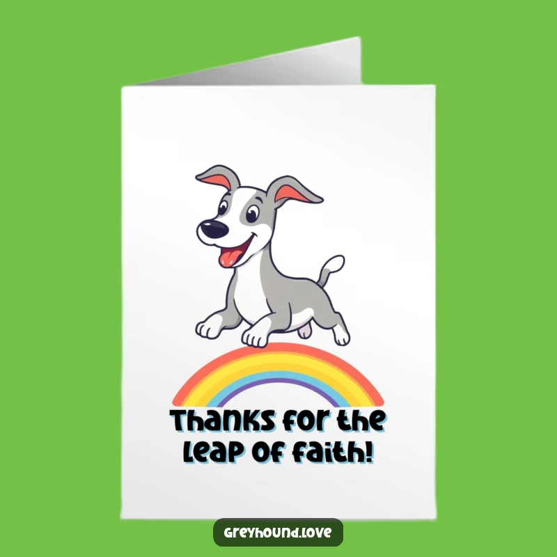 Free Printable Rainbow Greyhound Thank You Card: Grateful Downloadable Gift for Kindness