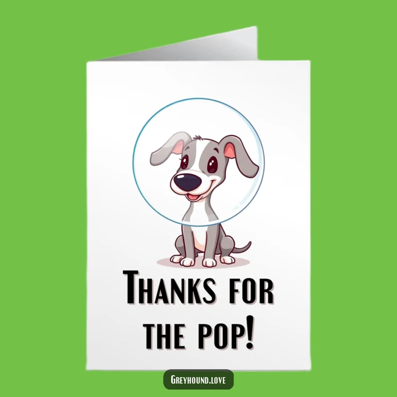 Free Printable Thank You Card: Greyhound Bubble Surprise - Downloadable Gratitude!