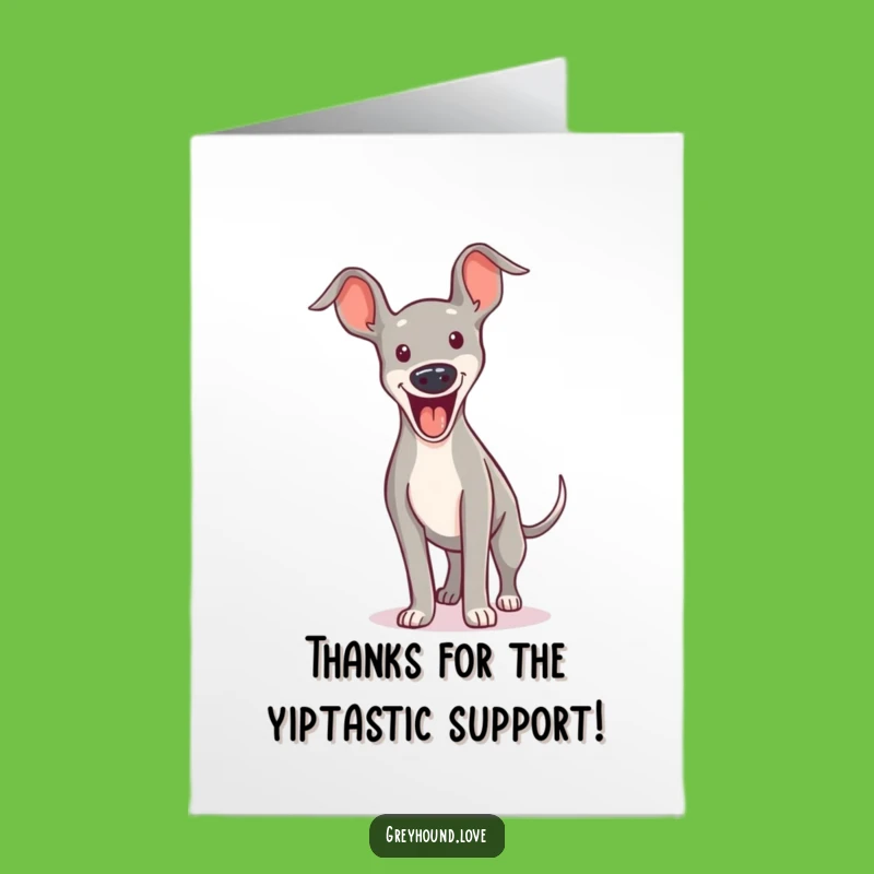 Free Printable Excited Greyhound Thank You Card - Funny Downloadable Yipping Jump Gift