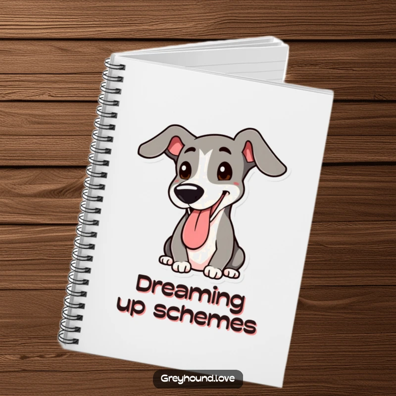 Funny Greyhound Notebook: A greyhound happily panting with its ear up, designed for capturing thoughts with a smile.