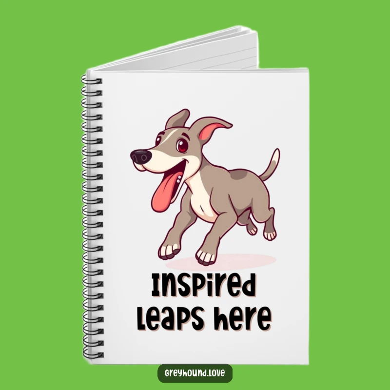 Funny Greyhound Lunge Notebook - Excited Pup Diary Gift