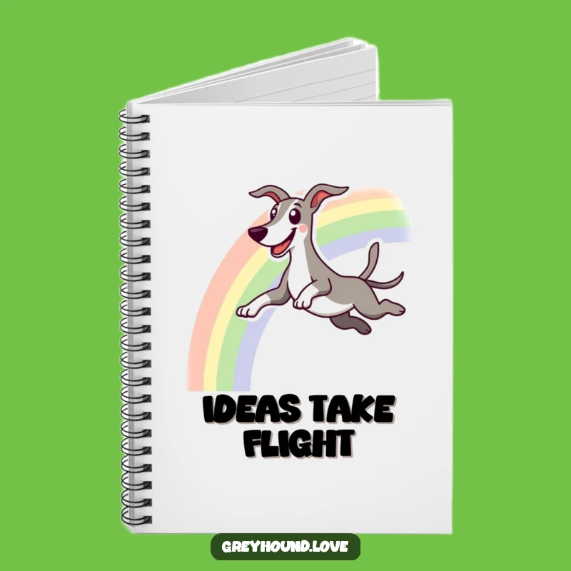 Funny Greyhound Rainbow Notebook: Bright Ideas, Cheerful Humorous Gift