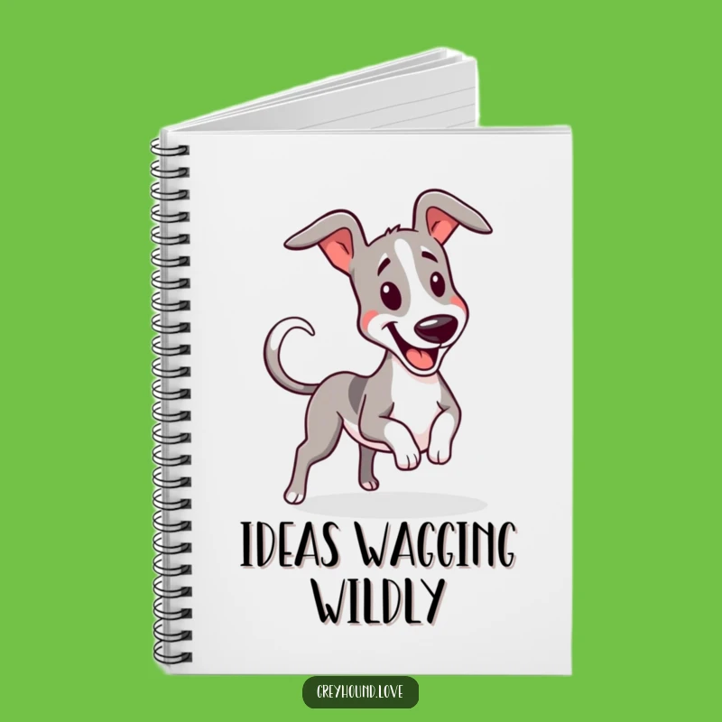 Funny Greyhound Wiggle Notebook - Jot Down Energetic Ideas, Great Gift!