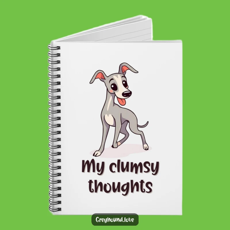 Funny Greyhound Tripping Kawaii Notebook: Hilarious Dog Journal