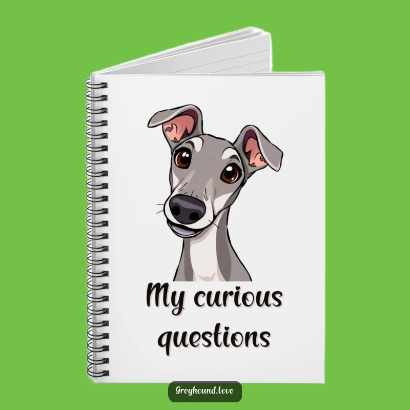 Curious Greyhound Head Tilt Notebook: Jot Down Ideas with Canine Intrigue and Focus