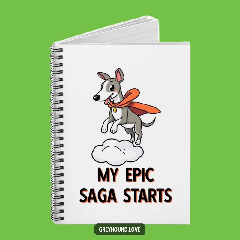 Funny Superhero Greyhound Leaping Notebook - Jot Down Your Epic Ideas