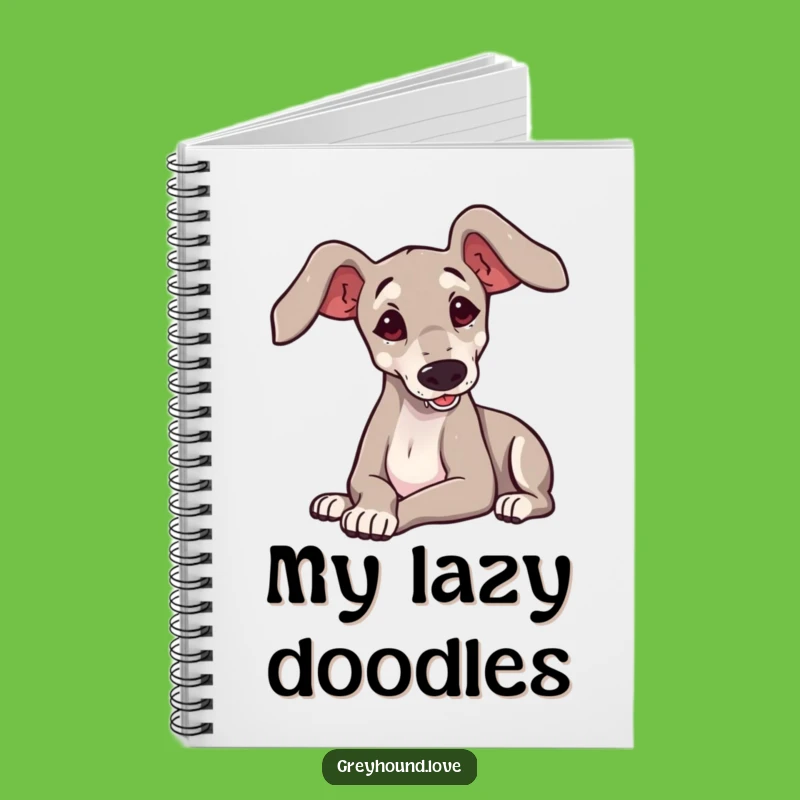 Funny Greyhound Flop Notebook - Jot Down Your Pawsitive Thoughts