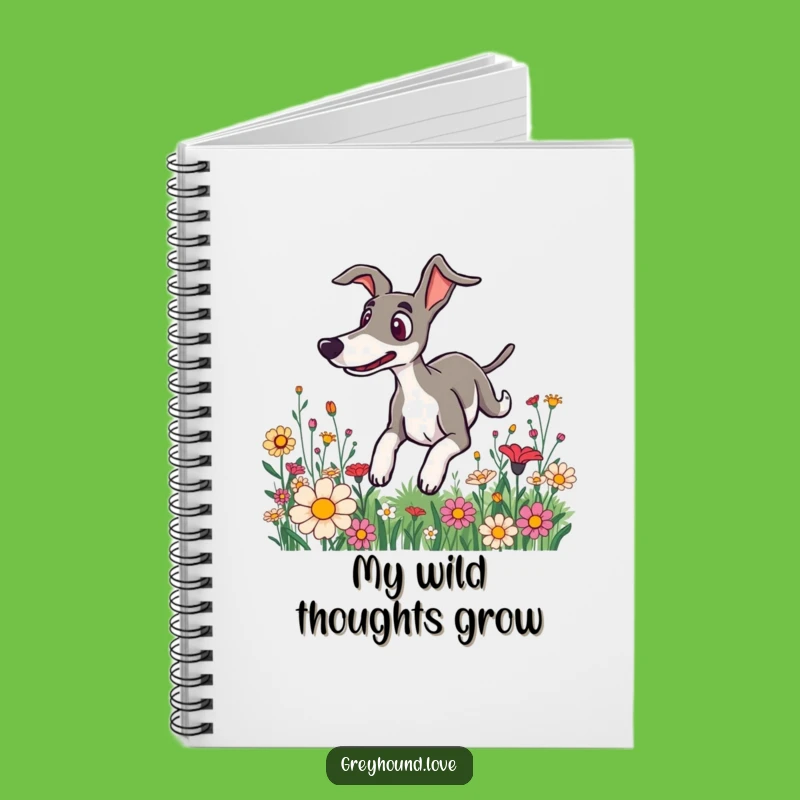 Funny Surprised Greyhound Flower Notebook - Jot Down Your Surprising Ideas