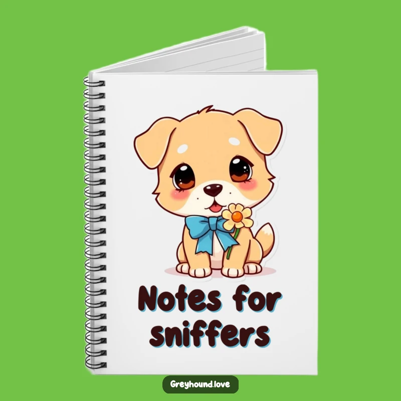Funny Dog Sniffing Flower Notebook: Cute Doggy Journal Funny Gift