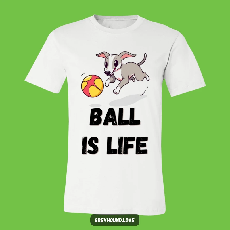 Playful Greyhound Chase T-Shirt: Show Your Love for Energetic, Ball-Loving Sighthounds