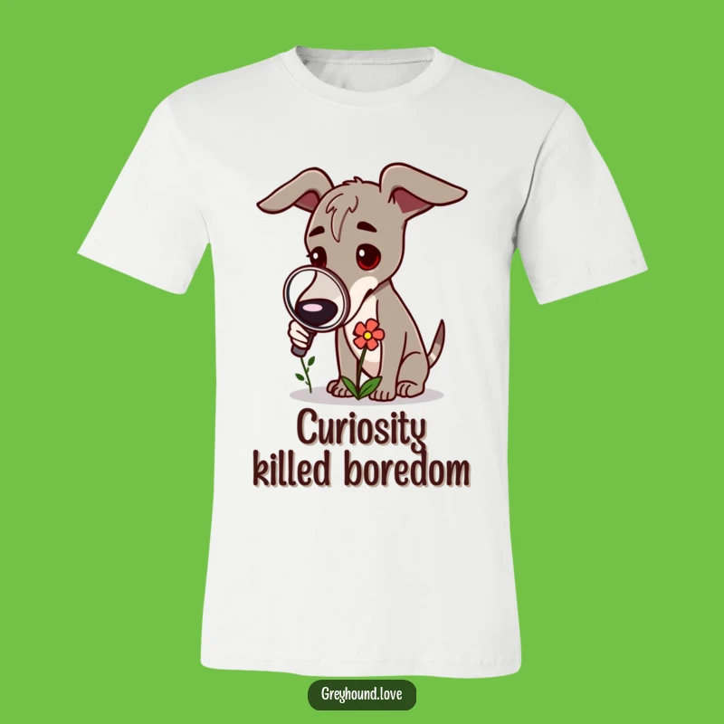 Funny Greyhound Explorer T-Shirt - Curious Dog Graphic Tee for Nature Lovers