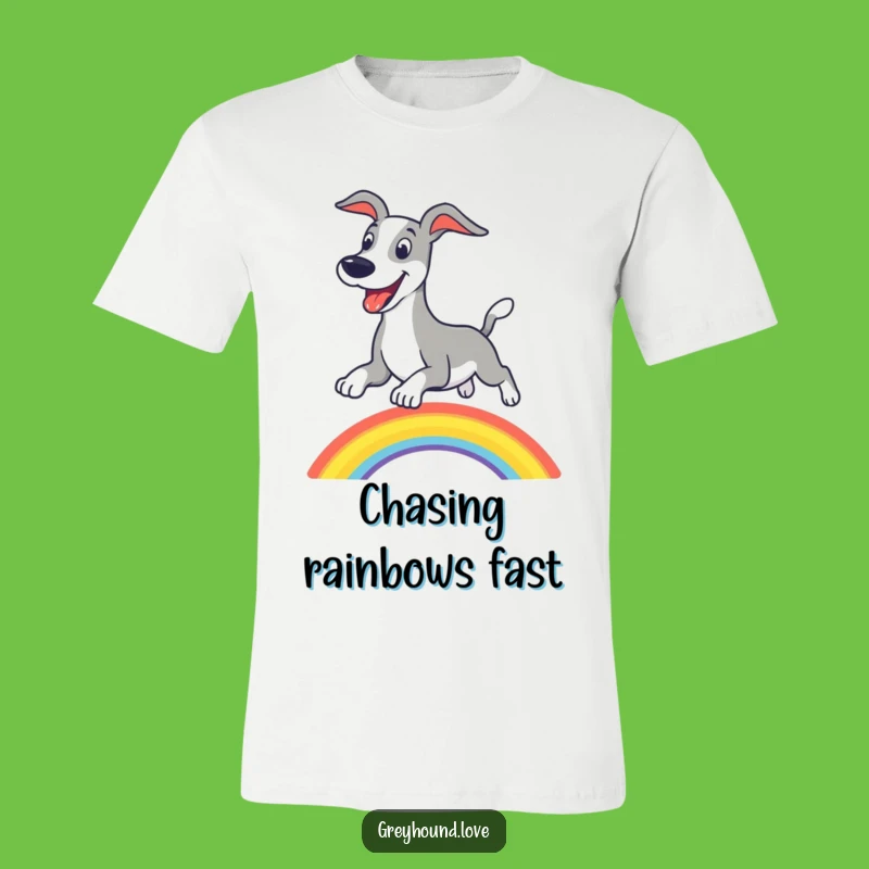 Funny Greyhound Rainbow Tee, Over The Top - Hilarious Canine Apparel!