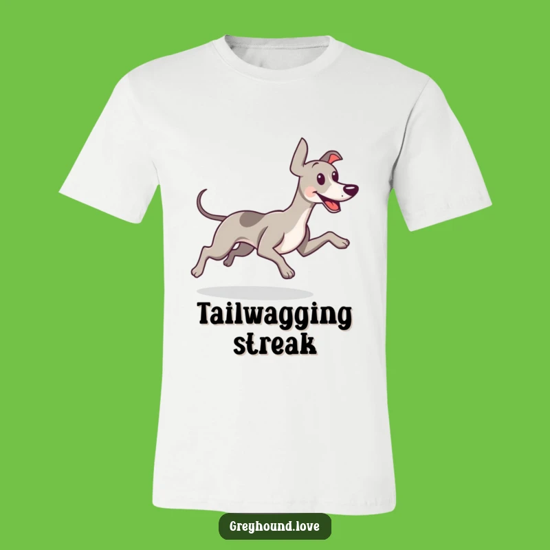 Funny Greyhound Running Tee - Happy Tail Wagging Shirt for Dog Lovers