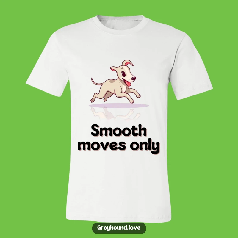 Funny Greyhound Sliding T-Shirt - Playful Dog Graphic Tee for Smooth Moves
