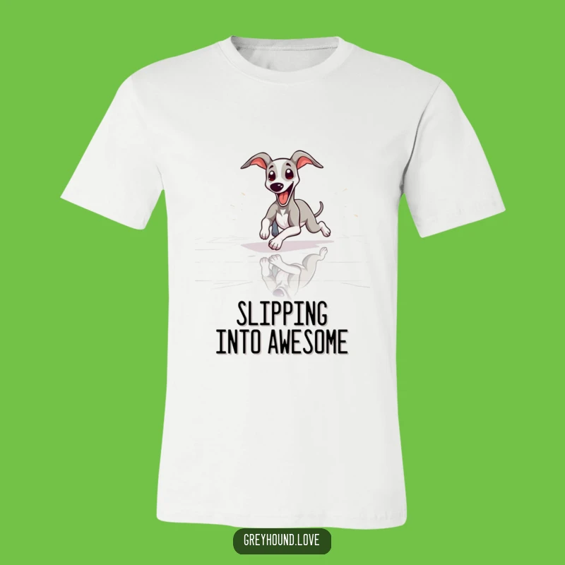 Funny Greyhound Sliding Tongue Out Tee: Hilarious Dog Apparel Gift