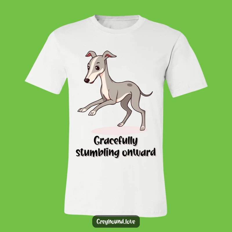 Funny Greyhound Tripping Shirt: Kawaii Dog Apparel for Clumsy Charm Lovers