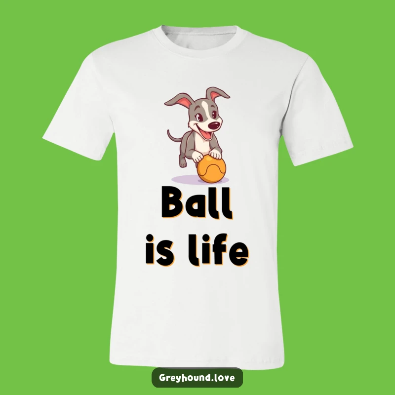 Funny Speedy Greyhound Chasing Ball T-Shirt: Wear Your Fetching Style!