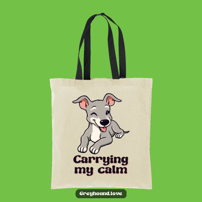 Funny Greyhound Chill Tote - Contented Smile Relaxed Bag Gift