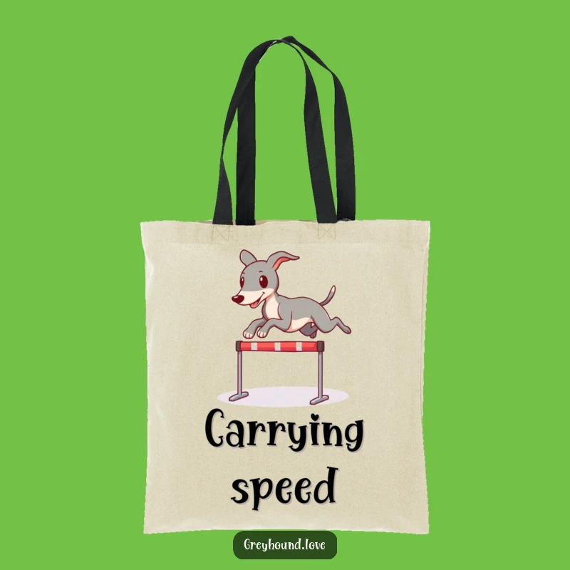 Funny Greyhound Hurdler Tote Bag - Carry Your Gear with Playful Spirit