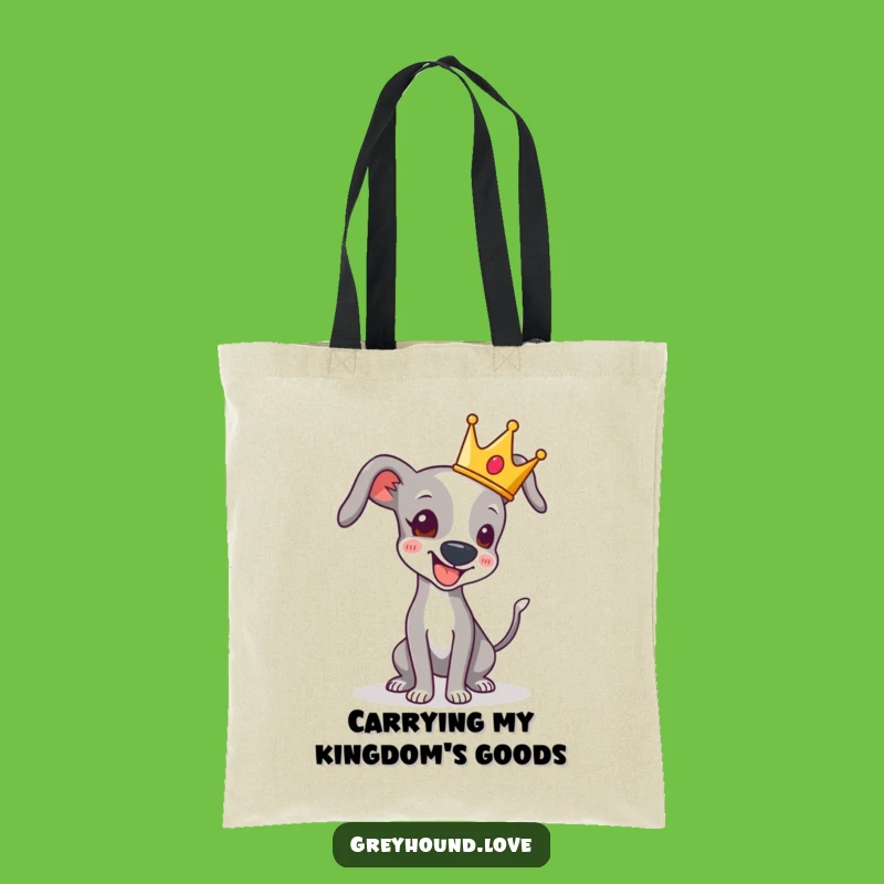 Funny Crowned Greyhound Tail Wag Tote Bag - Carry Your Royal Style