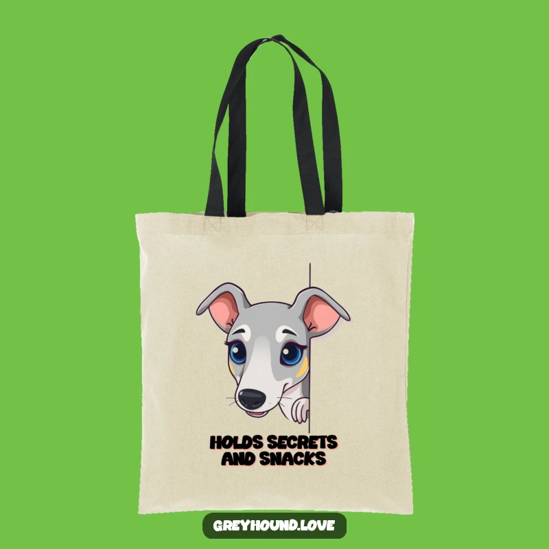 Funny Curious Greyhound Tote Bag: Carry Your Essentials with Sighthound Intrigue