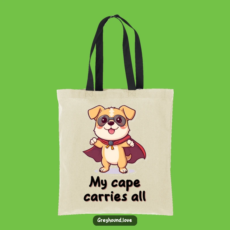 Funny Dog Superhero Tote Bag: Caped Canine Hero Carrier Funny Gift