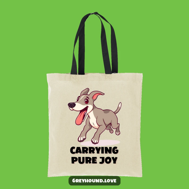 Funny Greyhound Playful Tote - Tongue Out Doggo Bag Gift