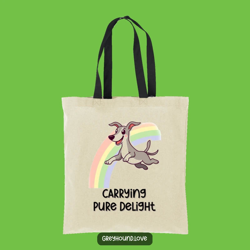 Funny Greyhound Rainbow Tote Bag: Carry Your Joy, Practical Humorous Gift