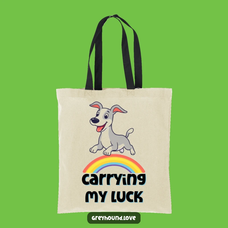 Funny Greyhound Rainbow Tote Bag, Happy Strides - Your Hilarious Carry-All!