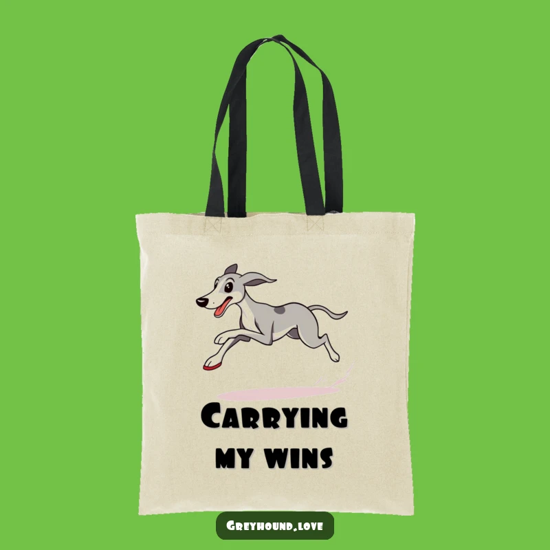 Funny Greyhound Shopper Tote: Fast and Determined, Perfect Gift for Runners
