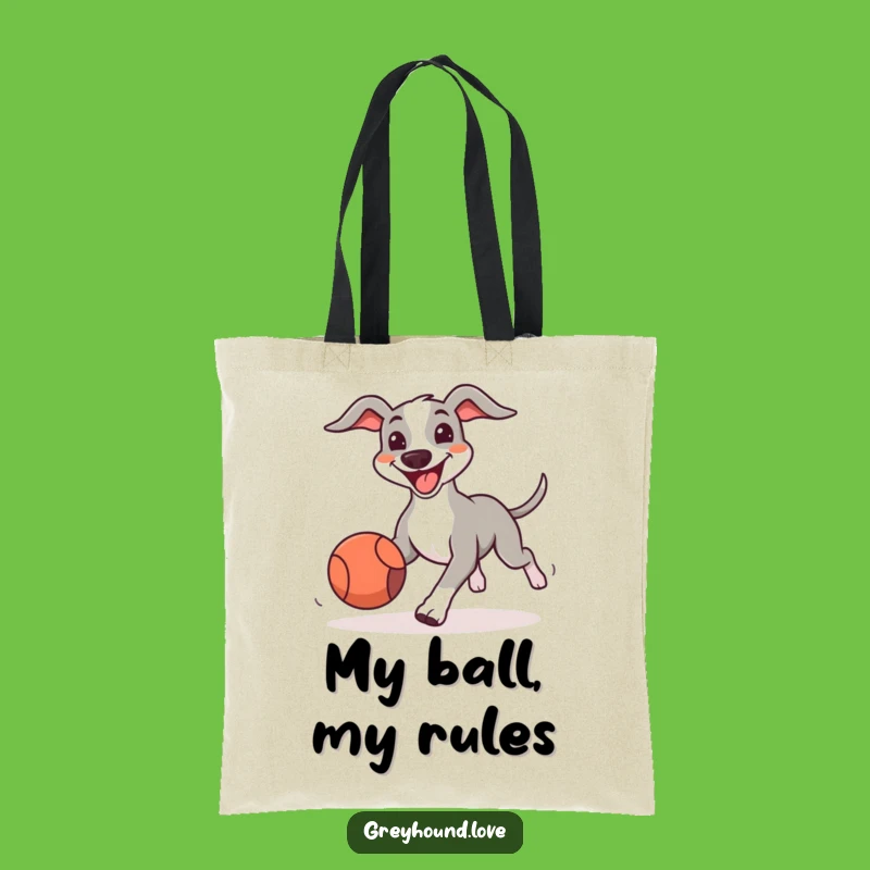 Funny Greyhound Play Tote Bag: Happy Chaser Gift, Perfect for Errands and Fun