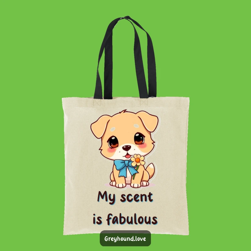Funny Dog Sniffing Flower Tote Bag: Cute Doggy Accessory Funny Gift